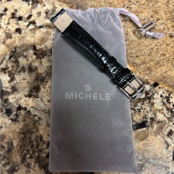 Michele Black Alligator Watch Strap 16mm - Picture 1 of 1